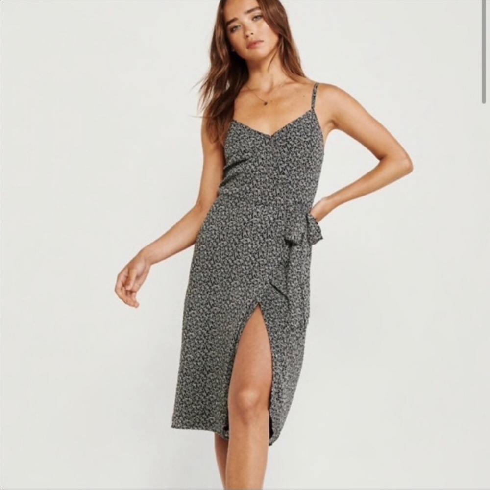 Abercrombie floral wrap midi dress